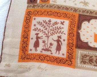 Tammis Keefe "Moguls" Vintage Handkerchief
