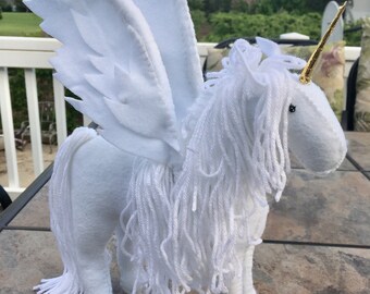 Custom Plush Felt Pegasus Unicorn Horses!