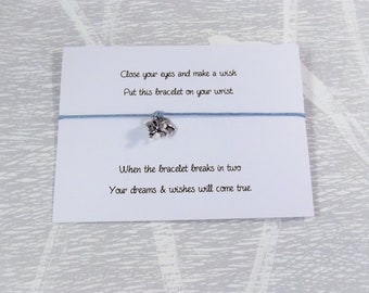 Elephant wish bracelet, elephant bracelet, elephant gift, elephant jewellery, wish bracelet, gift for her, gift for teenage girl.