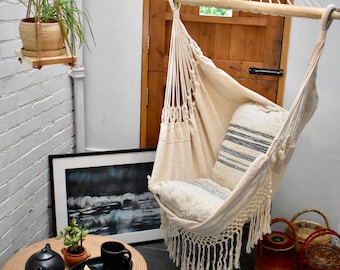 Naturally Luxurious White Hammock Chair 100% Cotton