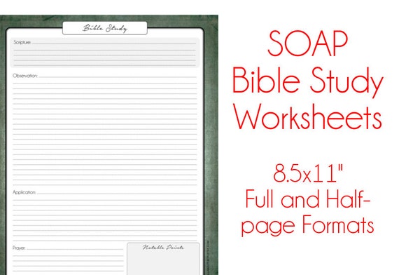 Items similar to S.O.A.P. Bible Study Worksheets - Antique ...