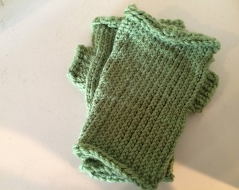 Large Green Fingerless Gloves