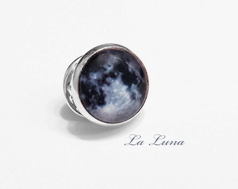 Full Moon Pin Brooch Tie Tack Lunar Night Sky Celestial Astronomy