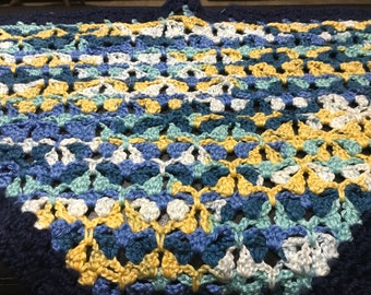 Crocheted female's shawl/ triangle scarf
