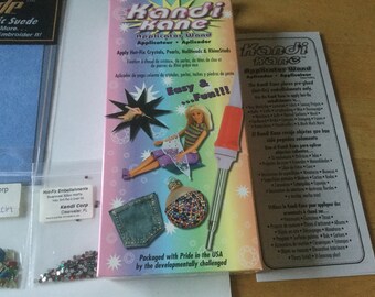 Art Craft tool Kandi Kane Rhinestones Crystals Hot Fix Applicator Wand swarovski Crystal Zwade Suede Lot arts & Crafts projects