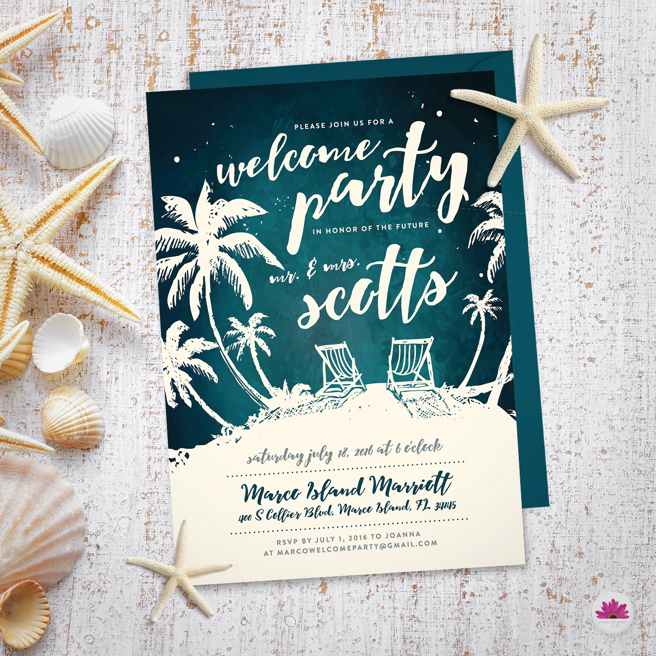 Beach Welcome Party Invitation Digital File