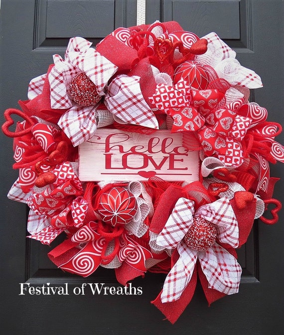 Valentine Wreath Valentine Deco Mesh Wreath Valentine