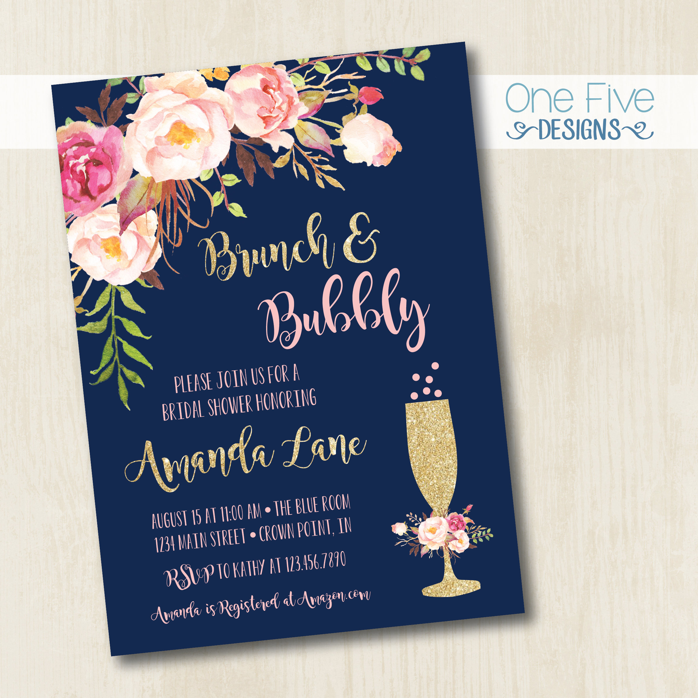 Brunch And Bubbly Bridal Shower Invitations 6