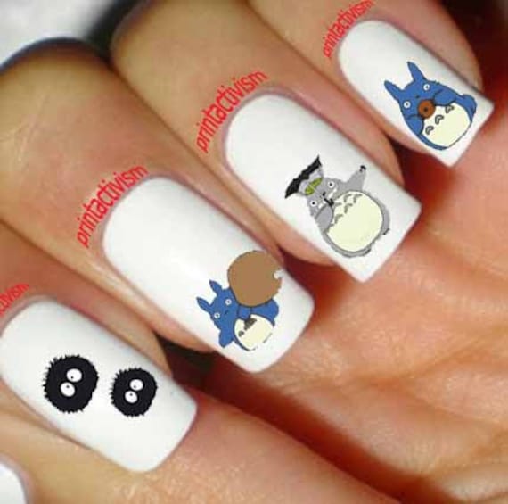 60 Totoro Anime Japan Set2 Waterslide OR Peel & Apply Nail Art 60 Totoro Anime Japan Set2 Waterslide OR Peel & Apply Nail Art Decal Image from PrintActivism on Etsy Studio - 60 Totoro Anime Japan Set2 Waterslide OR Peel & Apply Nail Art