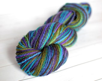 Handspun Yarn - worsted weight, 3 ply, Rambouillet, wool, 222 yards, 4 ounces