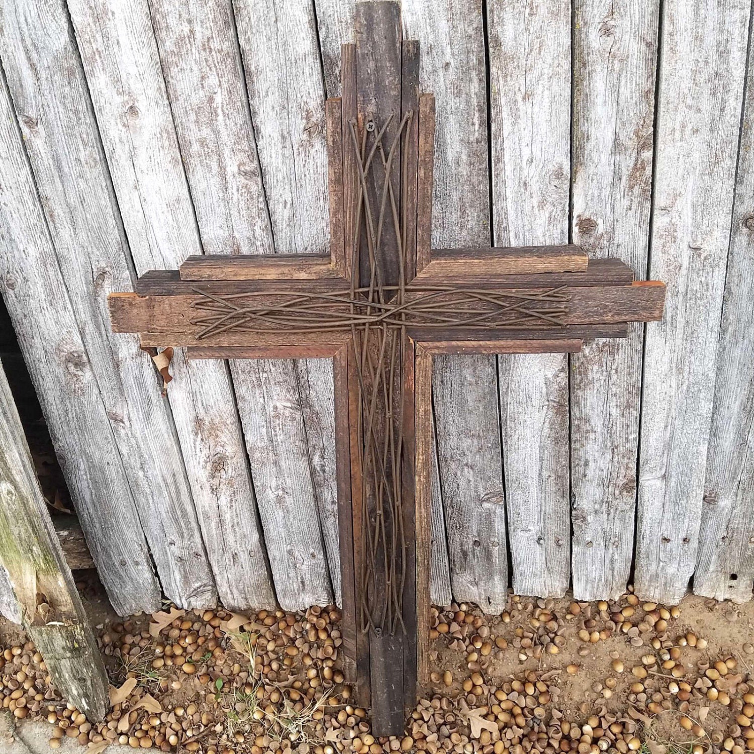 Church Decor Sanctuary Wall Cross 40 tall stained