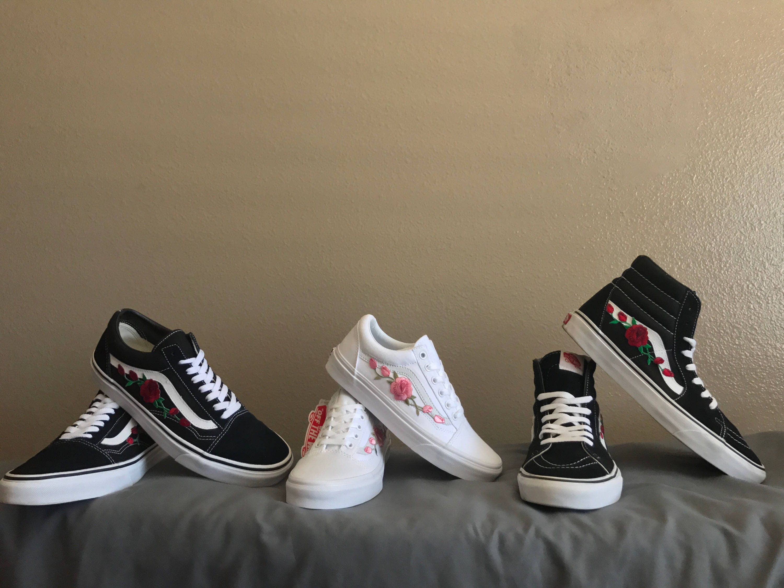 vans mit rosen bestickt vans mit rosen bestickt