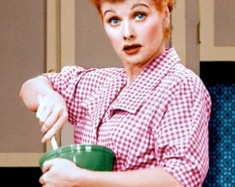 Lucille Ball (as Lucy Ricardo) in a publicity photo from the CBS Television sitcom I Love Lucy