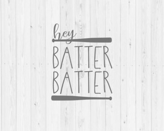 Baseball SVG, hey batter batter, printable, vector image, svg, Cricut, Silhouette, digital download, instant download, cut file, png, dxf