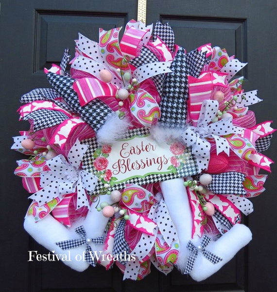 Easter Deco Mesh Wreath Easter Front Door Wreath Easter Easter Deco Mesh Wreath Easter Front Door Wreath Easter