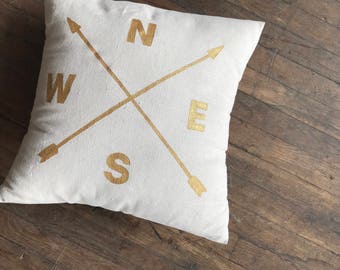 Compass Pillow Cover