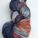 Hand Dyed Superwash Merino Wool/Polyamide Fingering Weight Yarn, Stormy colorway