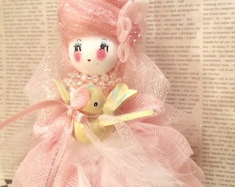 Marie Antoinette doll marie antoinette ornament pastel pink easter spring decor vintage retro inspired art doll french france paris