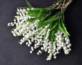 Artificial White Lily Of The Valley Faux Plastic Lily Of The Valley