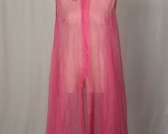Sheer Pink Peignoir Robe / Vest
