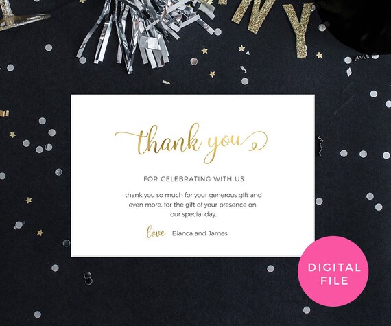 engagement thank you cards printable gold thank you cards