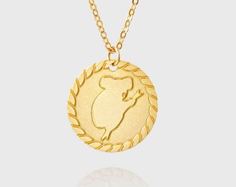 koala gold Necklace , animal lover gift , gift for women , koala pendant , small animal charm necklace , minimalist jewelry , birthday