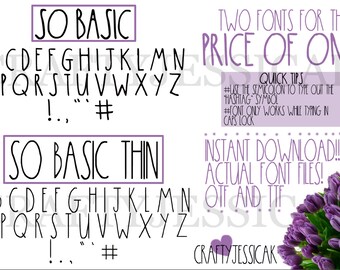 TWO! Rae Dunn Inspired actual fontS | OTF | TTF | Silhouette | Cricut | Instant Download | diy | vinyl decal
