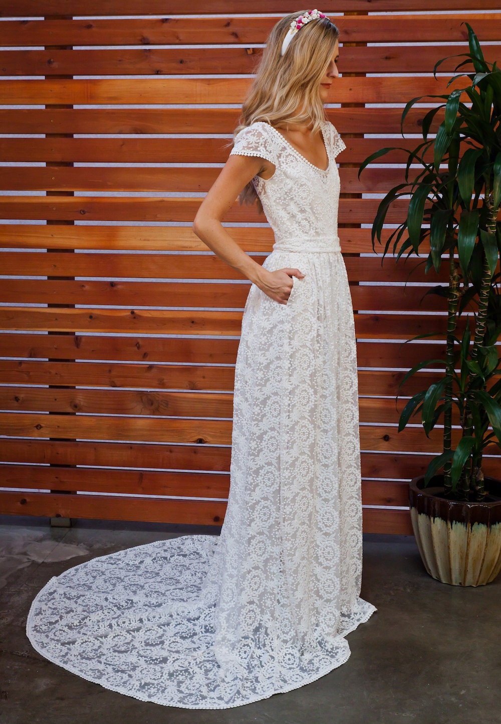 Coco Embroidered Lace  Bohemian Wedding  Dress  Cotton  Lace 