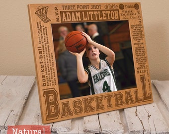 Personalized Basketball Picture Frame-Wood Engraved-Get your name/number engraved!