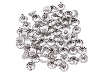 Double Cap Rivets - 100 Pieces - Tubular - Rapid - Leather Punk Studs Repair Setting DIY Tool