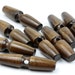 24 Dark Brown Toggle Wood Buttons - 60mm 2.375 inches - 1 hole - 24 pcs