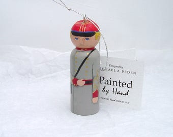 Ornament Civil War, ARTILLERY Soldier, hand painted on wood
