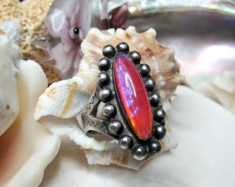 ON SALE Sterling Silver Vintage Dragons Breath Southwest Ring 6.08g Size 6