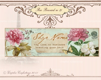 Facebook Timeline Banner French Garden, shabby chic style