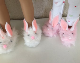 Bunny Slippers for Smaller Doll: Little Darling, Ann Estelle, Bethany Kish