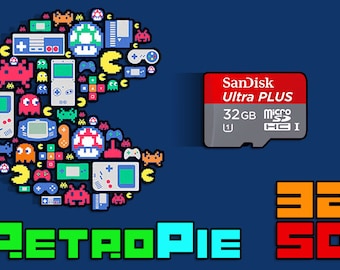 Raspberry Pi 32GB microSD RetroPie | Loaded NES, Snes, N64, Genesis, MAME, Arcade, Game Boy, Gb Color Gameboy Advance +More!