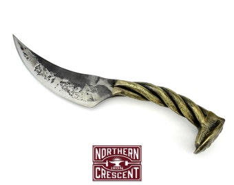 Railroad Spike Knife, railroad spike art, hand forged knife, personalized knife, hunting knife, blacksmith knife, engraved knife, item K4