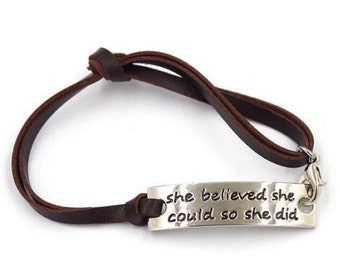 She Believed She Could bracelet