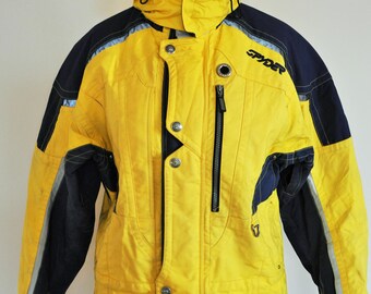 Vintage Ski Jacket / Coat / Skiing / Snow Jacket / Sport Winter / Outwear / Snowboarding / Spyder / 50 / medium / m / Yellow / Black
