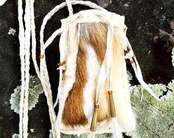 Reaerved for Catalina- Spotted Deer Hide and Brain Tan Medicine Pouch