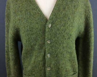 Vintage 60s Cardigan Sweater Mens Sweater Womens Oversized Sweater M