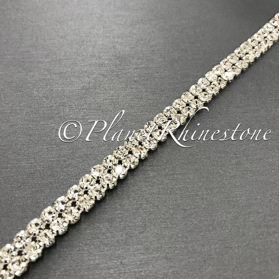 Silver Two Row Crystal Trim #T-6