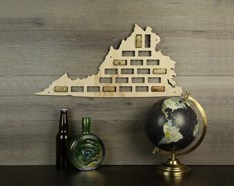 Virginia Wine Cork Map, Wine Cork Display,Wine Cork Collector,Wine Cork Art,Wine Cork Home Decor,Wine Lover's Gift,Cork Collection Art