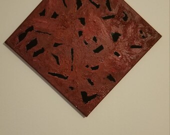 Chipping Away- 12×12 Acrylic on Canvas one of a kind original abstract painting