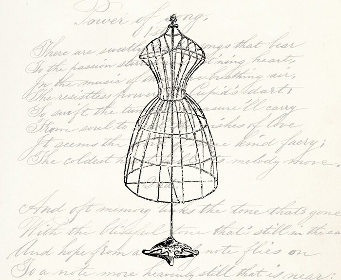 Vintage Dress Form Digital Download Clipart Vintage Dress Form Digital Download Clipart