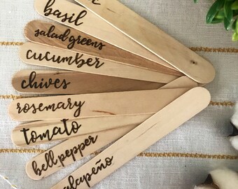 Wood burned garden marker set | gardening | Mother's Day | housewarming | birthday | gifts for mom | gardening decor | garden labels