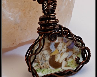Vintage Broken China Pendant