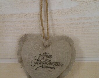 Heart linen "Happy birthday"
