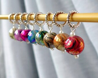 Flying Colors of the Storm - Eight Handmade Stitch Markers - Fits Up To 5.5mm (9 US) - Limited Edition