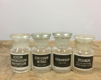 Retro Vintage Apothecary Medicine Chemist Pharmacy Bottle Jar Drugstore Rustic